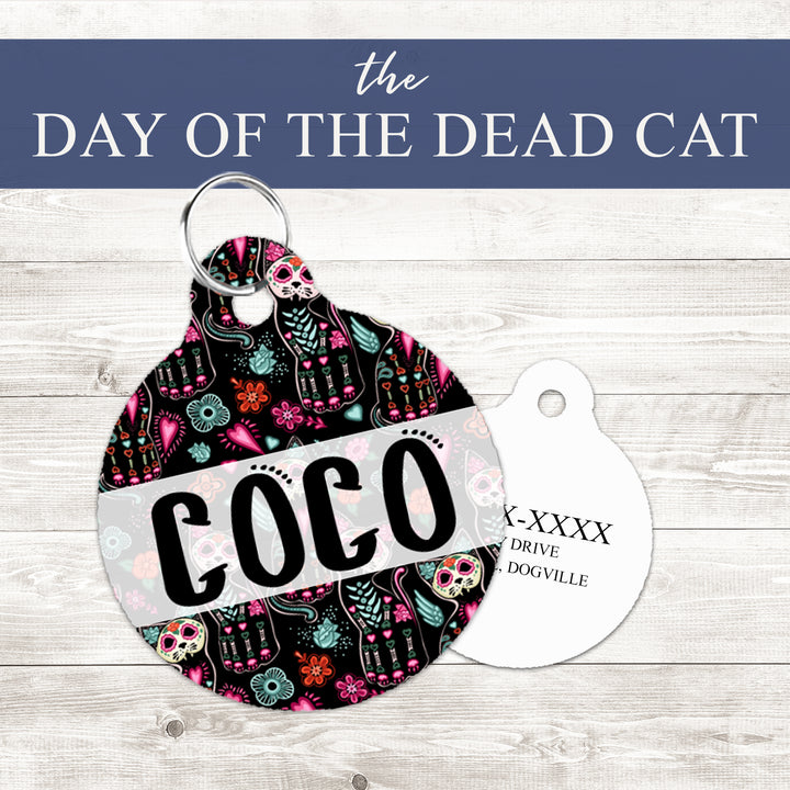 Pet ID Tag | Day of the Dead Cat