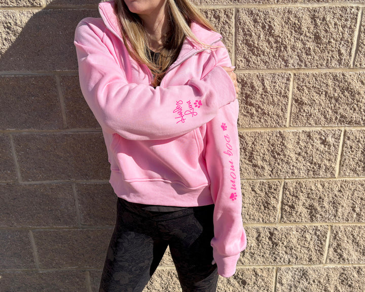 Plush Quarter Zip Dog Mom Pullover