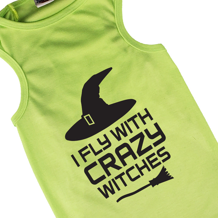 Halloween Dog Shirt | I Fly With Crazy Witches