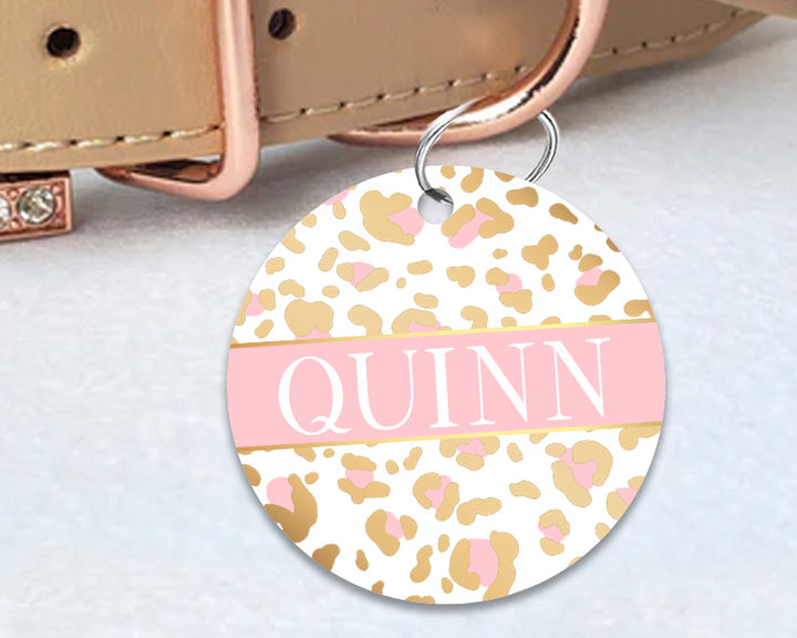 Pet ID Tag | Baby Pink Cheetah