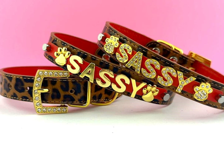 Personalized Collar | Cheetah and Gold