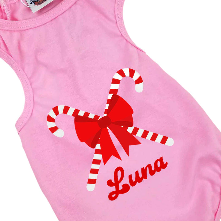 Holiday Dog Shirt | Coquette Candy Canes