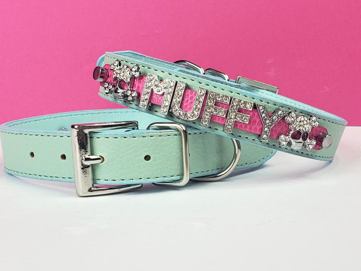 Prissy Pink Skulls Personalized Pet Collar