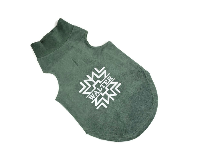 Personalized Snowflake Dog Fleece | Sea Monster Green