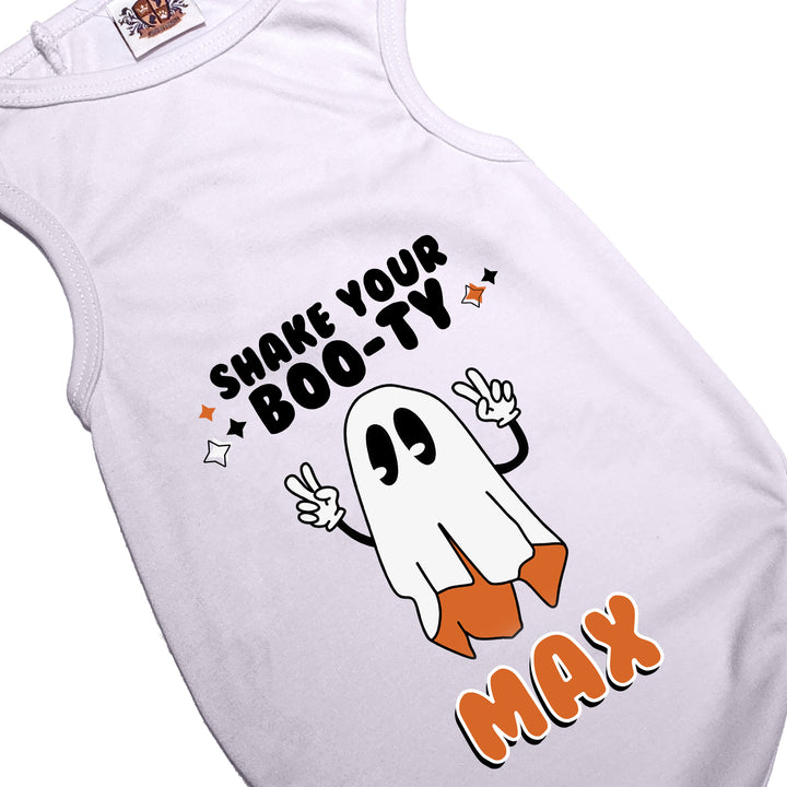 Halloween Dog Shirt | Personalized  Shake Your Boo-ty Boy Ghost