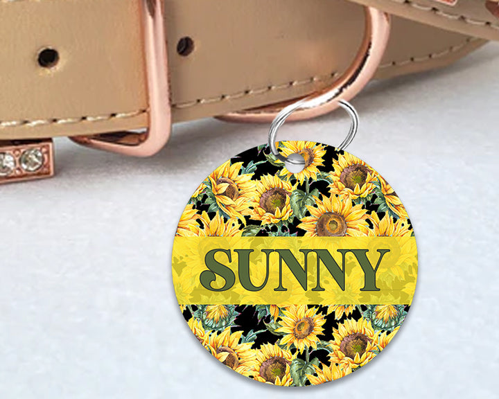 Pet ID Tag | Rustic Sunflower