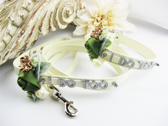 Wedding Dog Collar | Sage